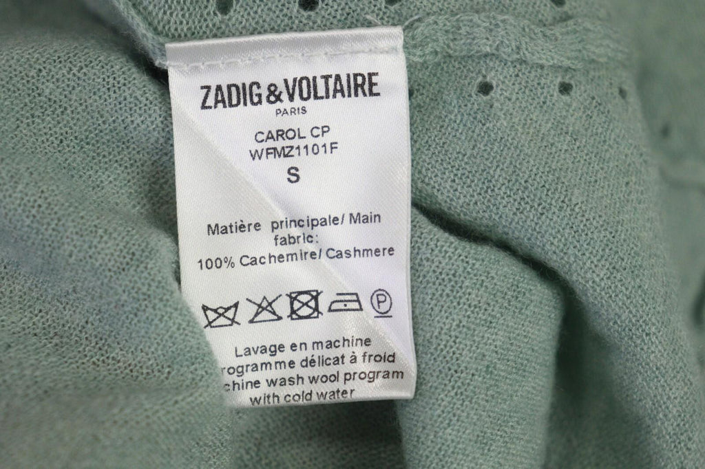 ZADIG & VOLTAIRE Green 100% Cashmere Bell Sleeve Top Blouse Shirt – Size S