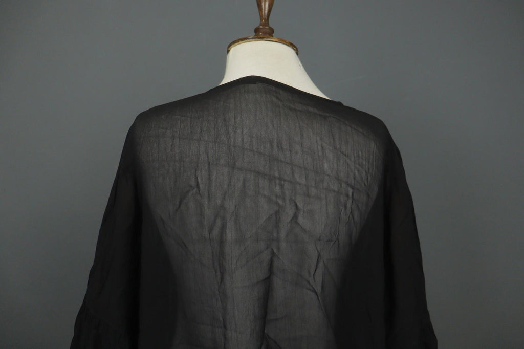 GUDRUN SJODEN Black Long Sleeve Casual Summer Button Front Blouse Top – Size M