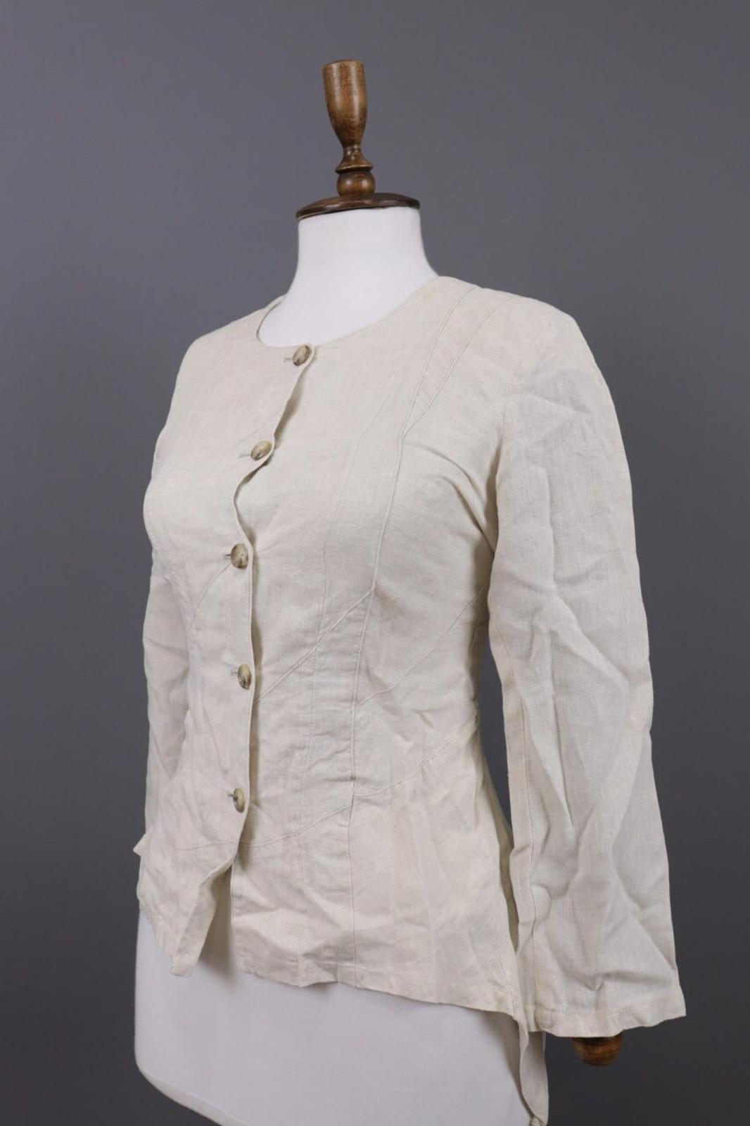 IVAN GRUNDAHL Beige Linen Button Down Lightweight Blazer Jacket – Size 36 S