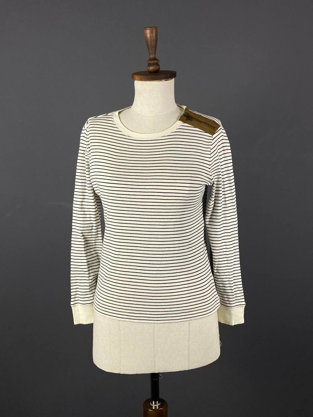 LAUREN JEANS COMPANY RALPH LAUREN Striped Elbow Patches Sweater – Size M