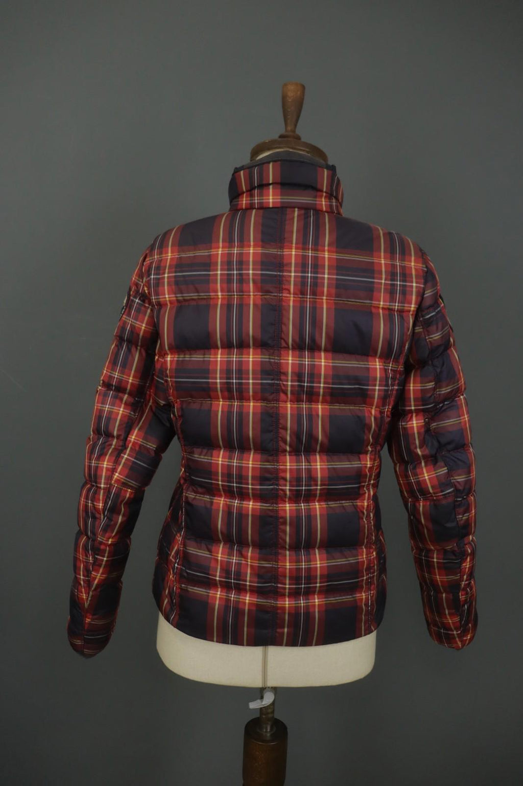 NAPAPIJRI Multicolor Plaid Long Sleeve Mock Neck Full Zip Puffer Jacket – Size M