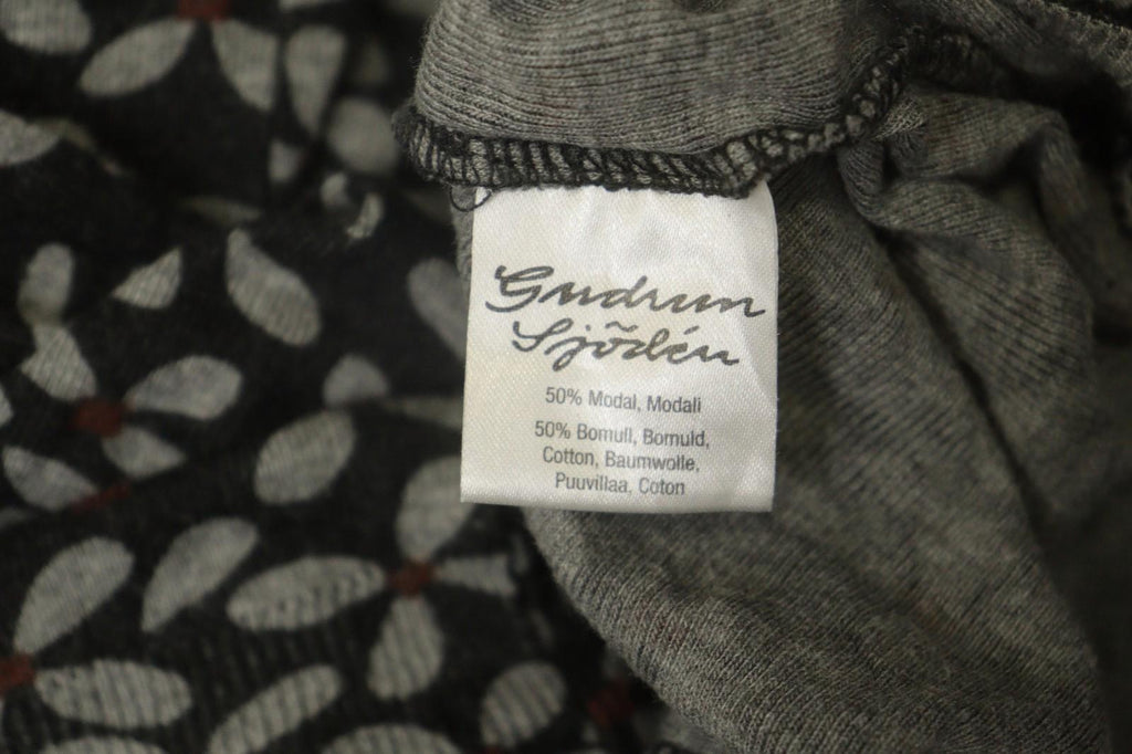 GUDRUN SJODEN Multi Floral Modal Long Sleeve Round Neck Button Front Top – Size M