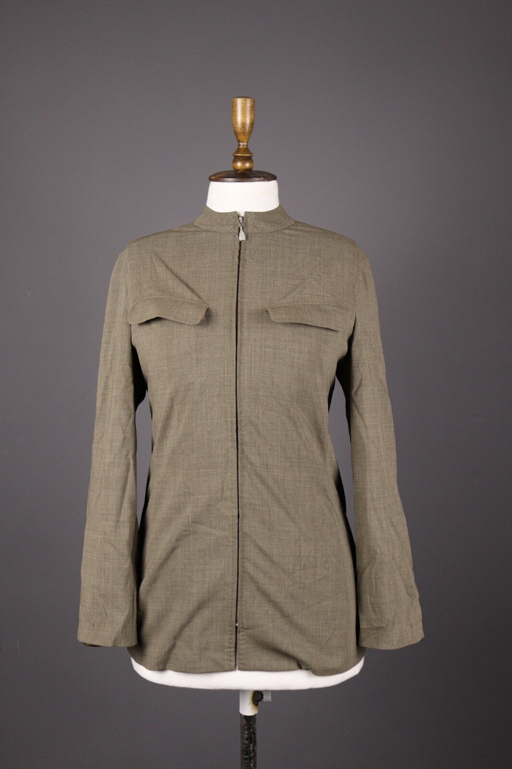 Max Mara Wool Plus Lycra Brown Zip Lightweight Jacket – Size USA 4 GB 8