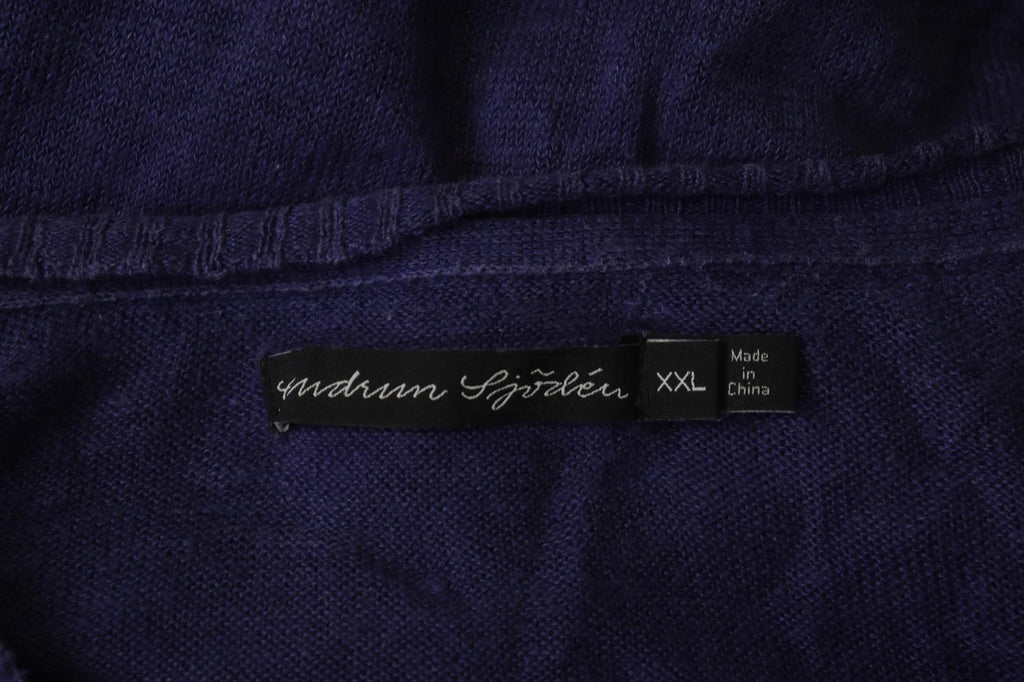 GUDRUN SJODEN Purple 100% Linen Relaxed Fit Round Neck Shift Dress – Size 2XL
