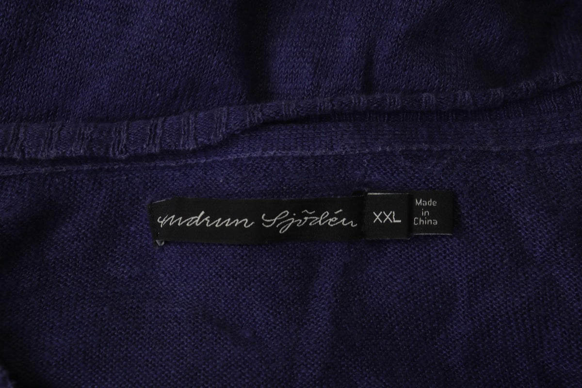 GUDRUN SJODEN Purple 100% Linen Relaxed Fit Round Neck Shift Dress – Size 2XL