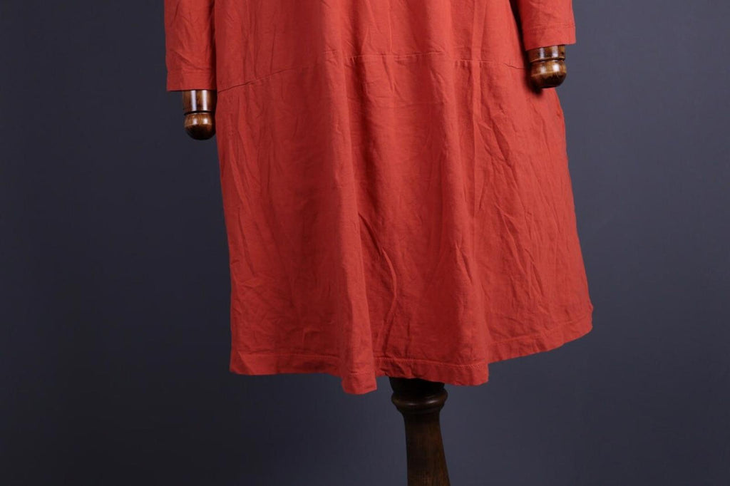 GUDRUN SJODEN Orange Lagenlook Relaxed Long Sleeve Blouson – Size XL