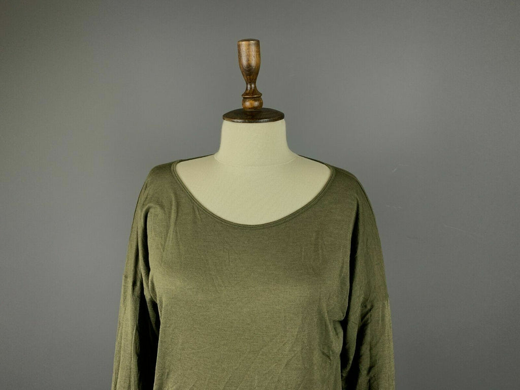 Barbara Bui Olive Boat Neck Viscose Cashmere Sweater – Women's L