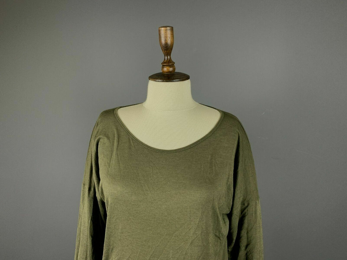 Barbara Bui Olive Boat Neck Viscose Cashmere Sweater – Women's L