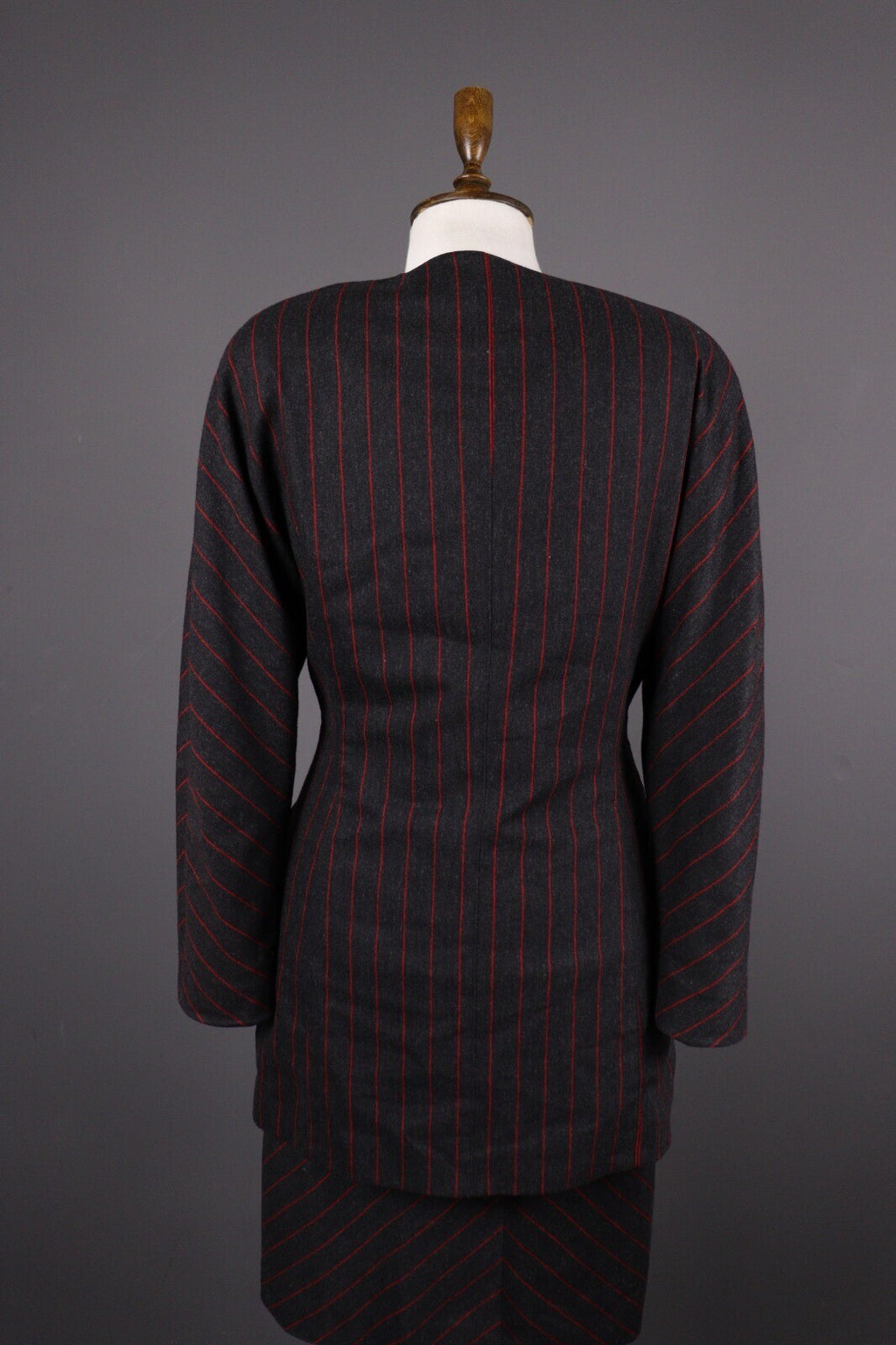 Escada by Margaretha Ley Wool Stripe 2 Piece Skirt Suit Blazer Black – Size 38