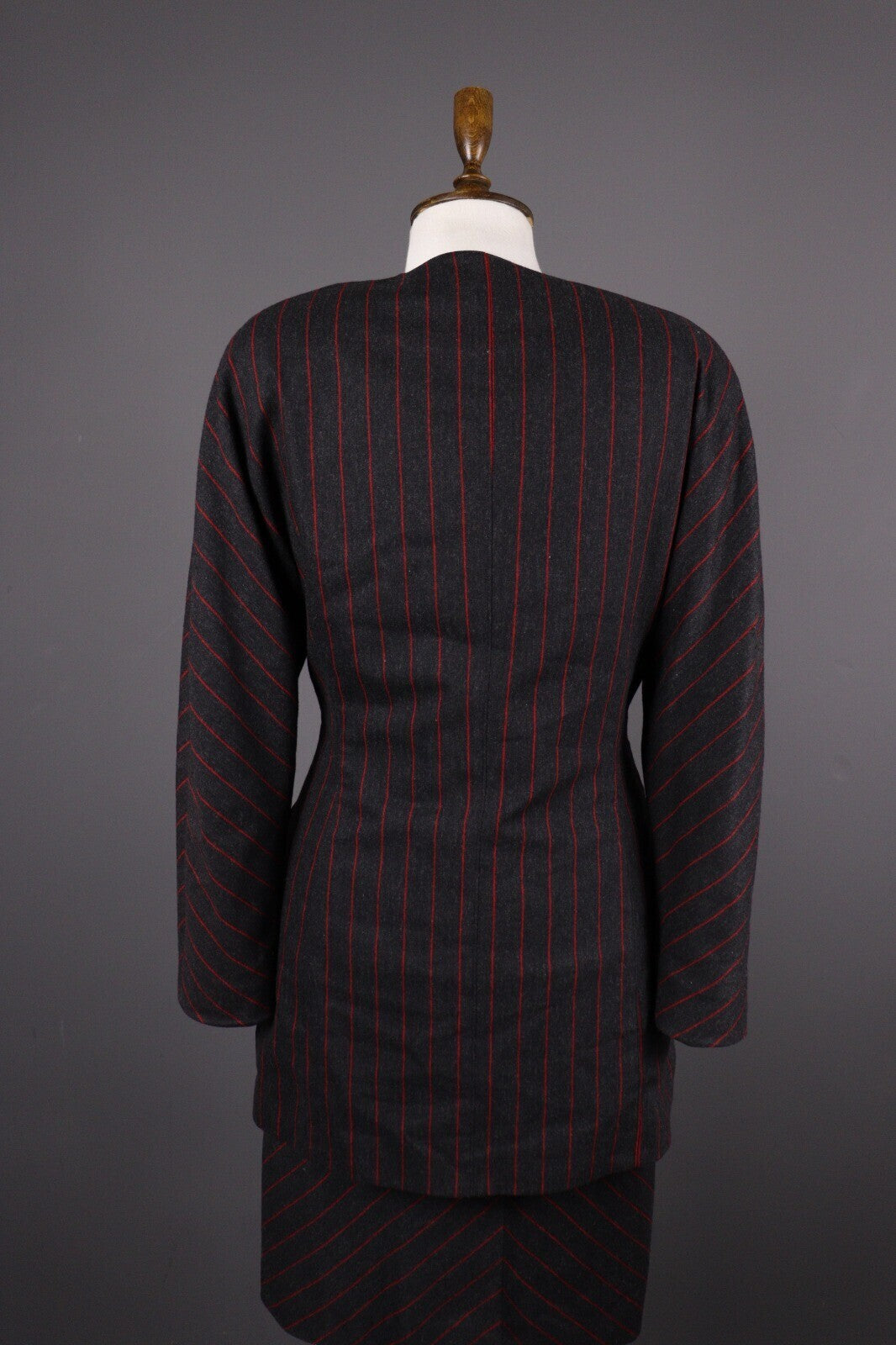 Escada by Margaretha Ley Wool Stripe 2 Piece Skirt Suit Blazer Black – Size 38