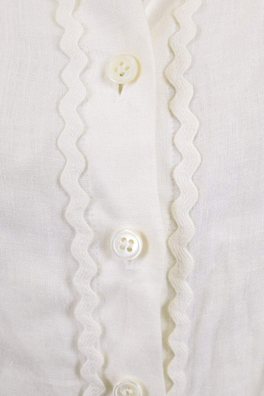 Anne Fontaine Embroidered Long Sleeve Button Top Blouse Tunic Shirt Sz 38