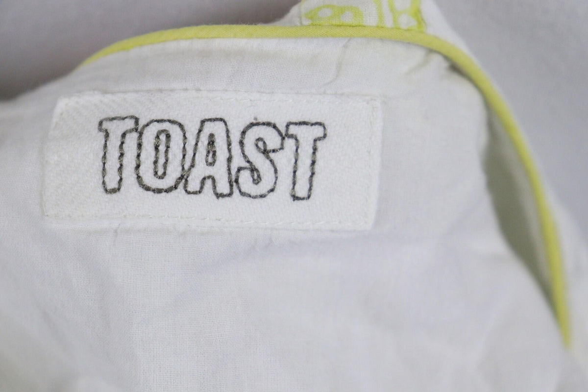 TOAST White Yellow Casual Comfortable 3/4 Sleeve Pleated Top Blouse – Size 12