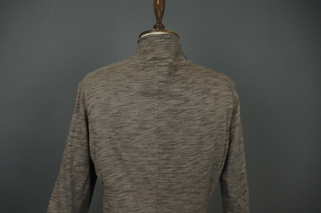 RUNDHOLZ Cardigan Heather Gray Casual Mock Neck Long Sleeve Hook & Eye – Size M