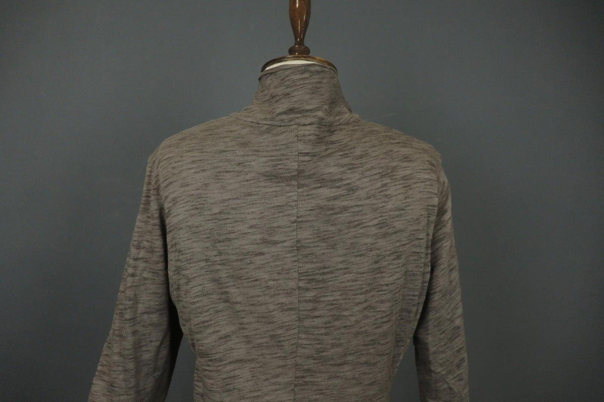 RUNDHOLZ Cardigan Heather Gray Casual Mock Neck Long Sleeve Hook & Eye – Size M
