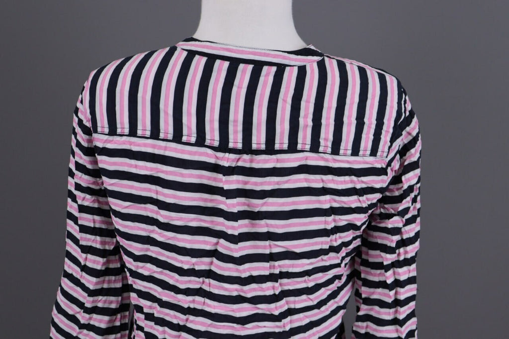 Emily Van Den Bergh Multicolor Striped Long Sleeve Henley Blouse Shirt Sz 38 / M