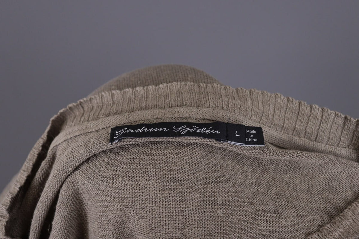 Gudrun Sjoden Brown Linen Lagenlook Long Sleeve Relaxed A-Line Dress – Size L