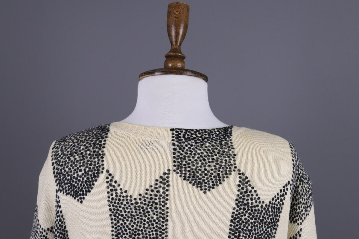 Gudrun Sjoden Beige Zig Zag 3/4 Sleeve Knit Sweater – Size S