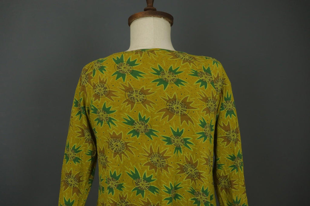 GUDRUN SJODEN Multi Geometric Long Sleeve Round Neck Pullover Blouse Top – Size S