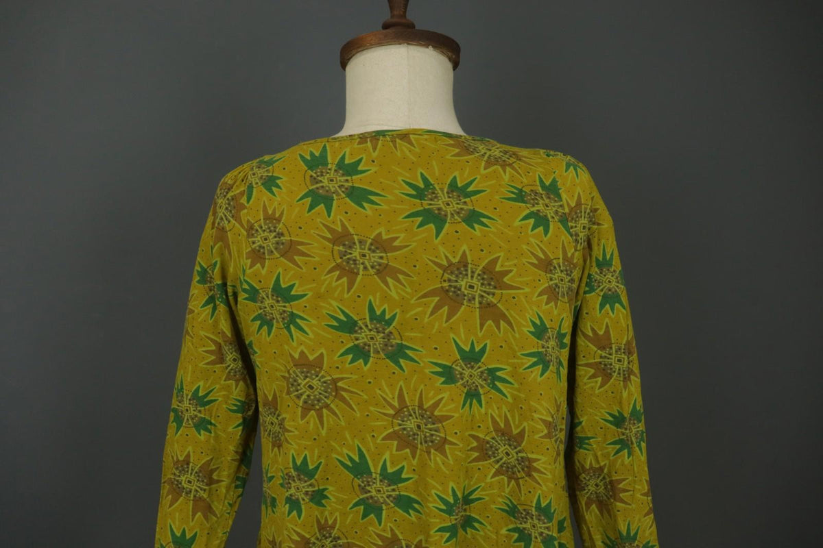 GUDRUN SJODEN Multi Geometric Long Sleeve Round Neck Pullover Blouse Top – Size S