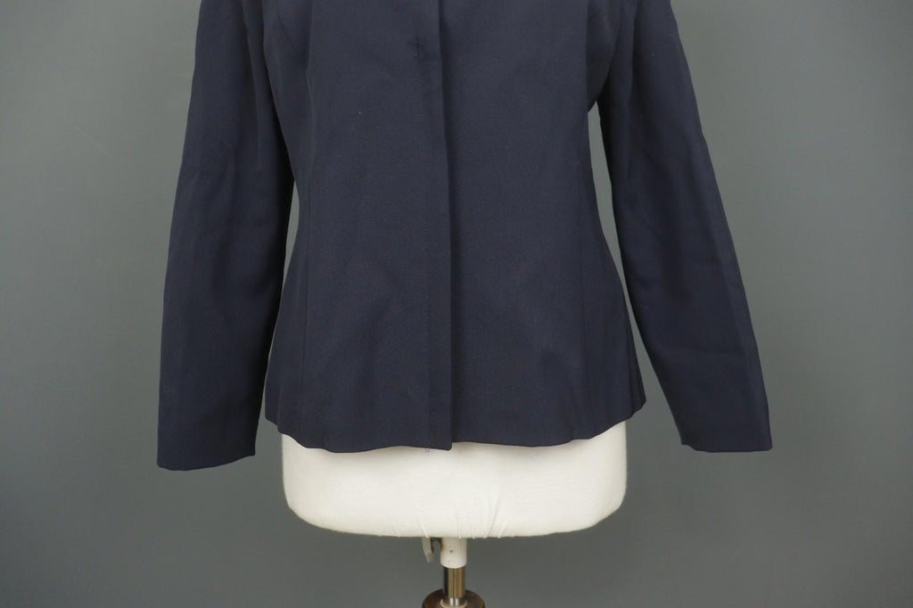 VALENTINO ROMA Navy Long Sleeve Mock Neck Formal Full Zip Blazer Jacket – Size 46