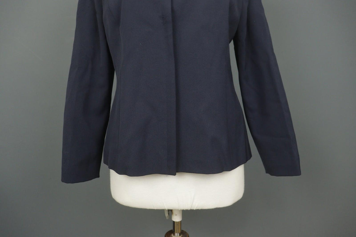 VALENTINO ROMA Navy Long Sleeve Mock Neck Formal Full Zip Blazer Jacket – Size 46