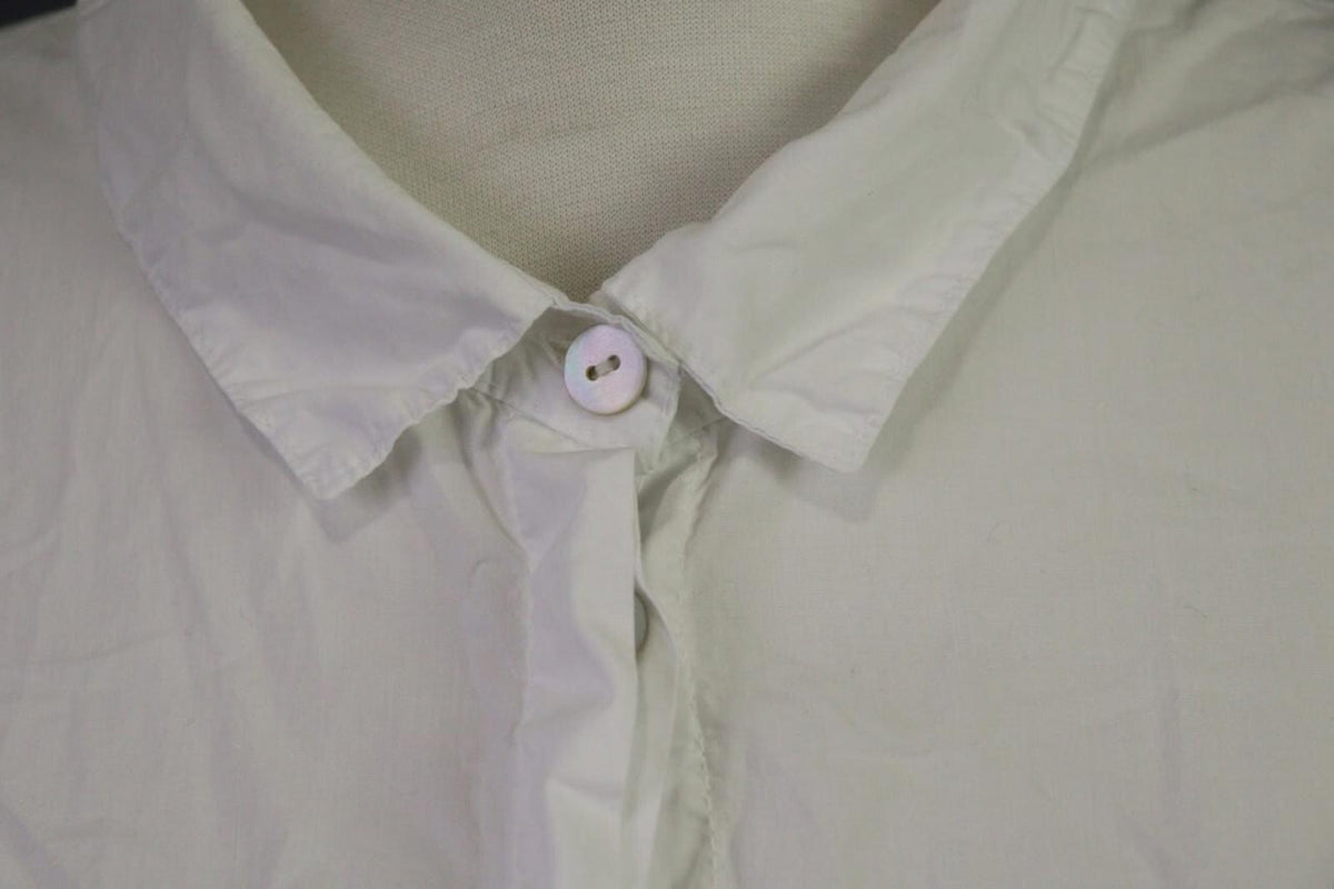OSKA White Lagenlook Short Sleeve Button Up Tunic Top Shirt – Size 3