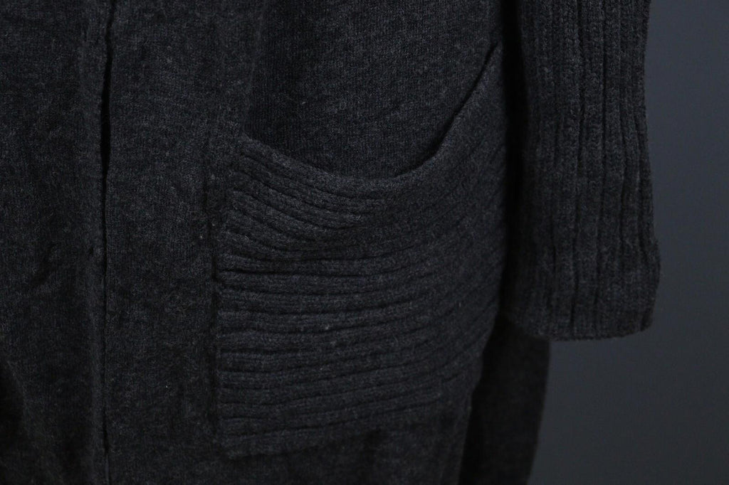 GUDRUN SJODEN Gray Long Sleeve Lagenlook Knit Cardigan Sweater – Size M