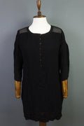 TRANSIT PAR-SUCH Black Viscose Long Sleeve Button Front Shirt Dress – Size 4