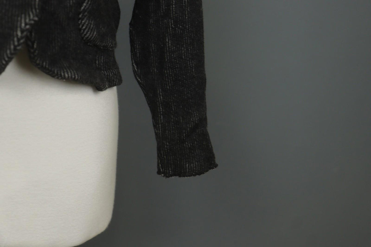 TRANSIT PAR-SUCH Black Virgin Wool Ribbed Single Breasted Blazer Jacket – Size 4