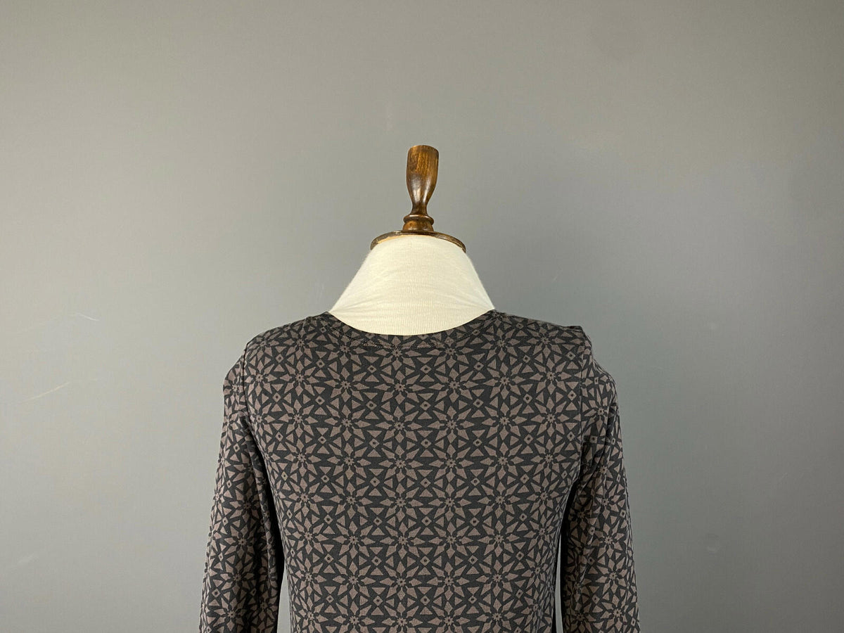 GUDRUN SJODEN Brown Printed Pullover Long Sleeve Top – Women's S