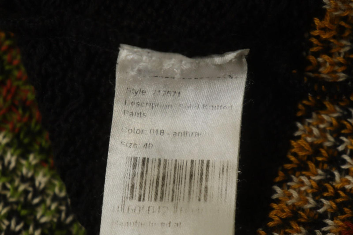 IVKO Black Viscose Open Knit Raglan Sleeve V-Neck Button Front Cardigan – Size 40