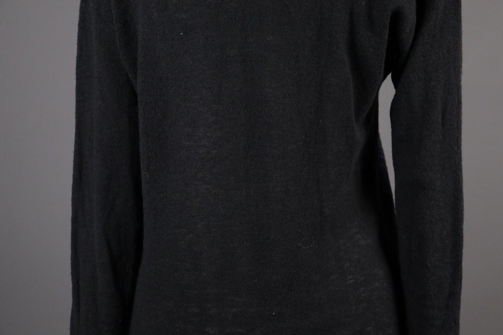 SARAH PACINI Black Wool Abstract Oversize High Neck Sweater Midi Dress – Size L
