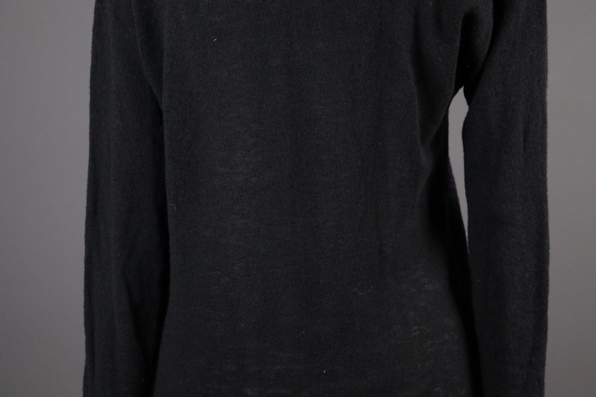 SARAH PACINI Black Wool Abstract Oversize High Neck Sweater Midi Dress – Size L