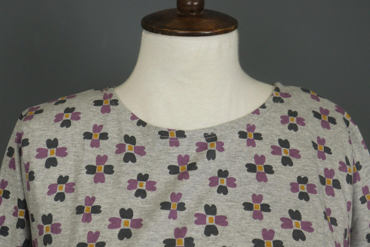 GUDRUN SJODEN Multi Floral 100% Cotton Round Neck Long Sleeve Blouse Top – Size M