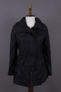 Cop. Copine Black Lagenlook Full Zip Veste Designer Parka Coat Jacket – Size 30