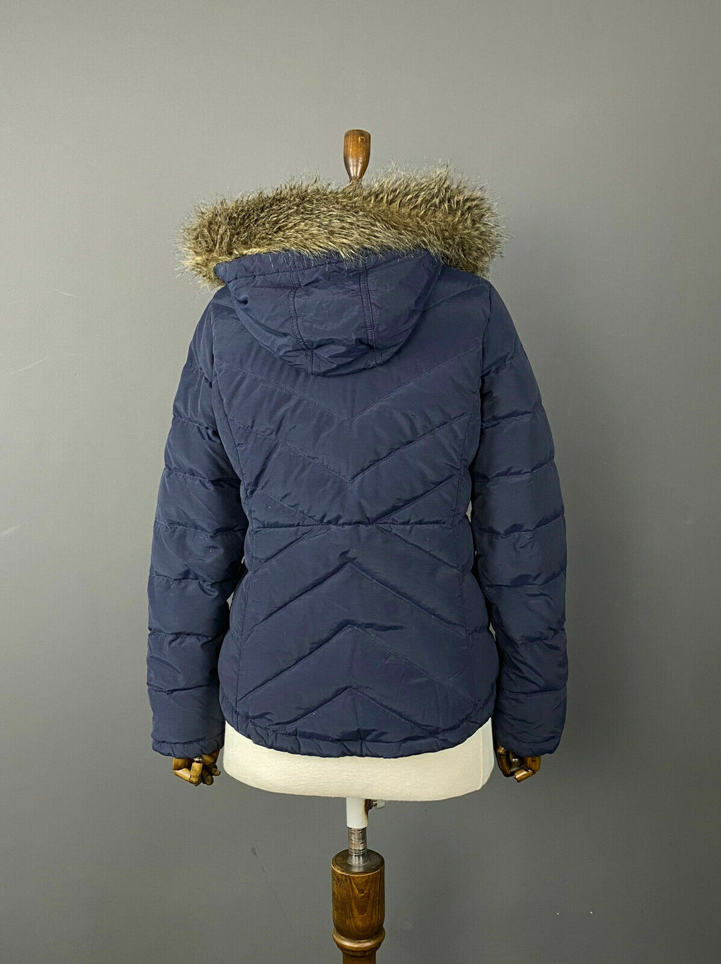 Vintage Polo Jeans Co Ralph Lauren Blue Faux Fur Feather Down Jacket – Size S