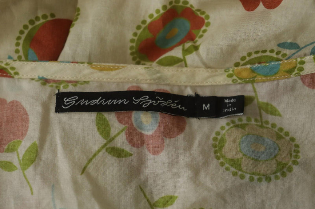 GUDRUN SJODEN Multi Floral Long Sleeve Crew Neck Short Shirt Dress – Size M