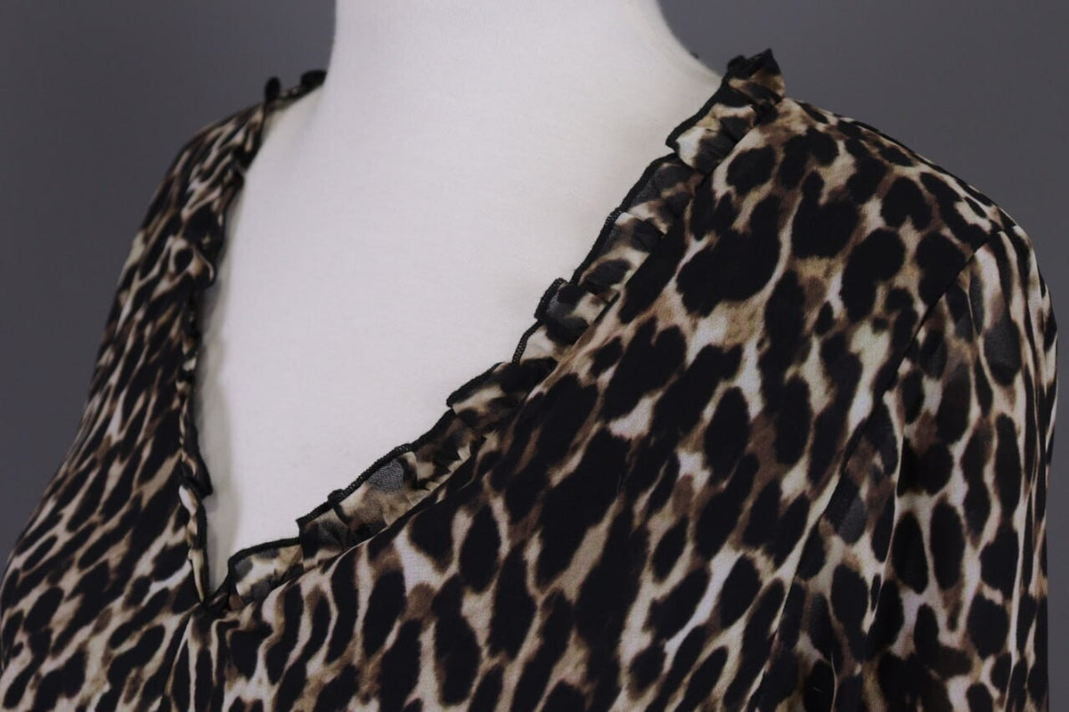 Used True Religion Multicolor Animal Printed V-Neck Summer Evening Midi Dress – Size S