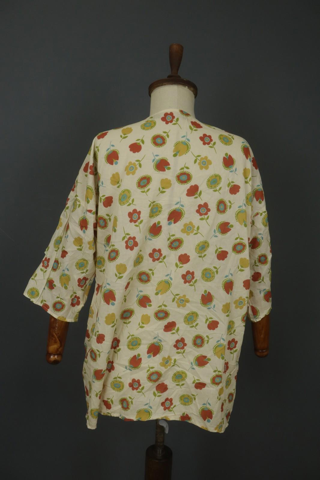 GUDRUN SJODEN Multi Floral Long Sleeve Crew Neck Short Shirt Dress – Size M