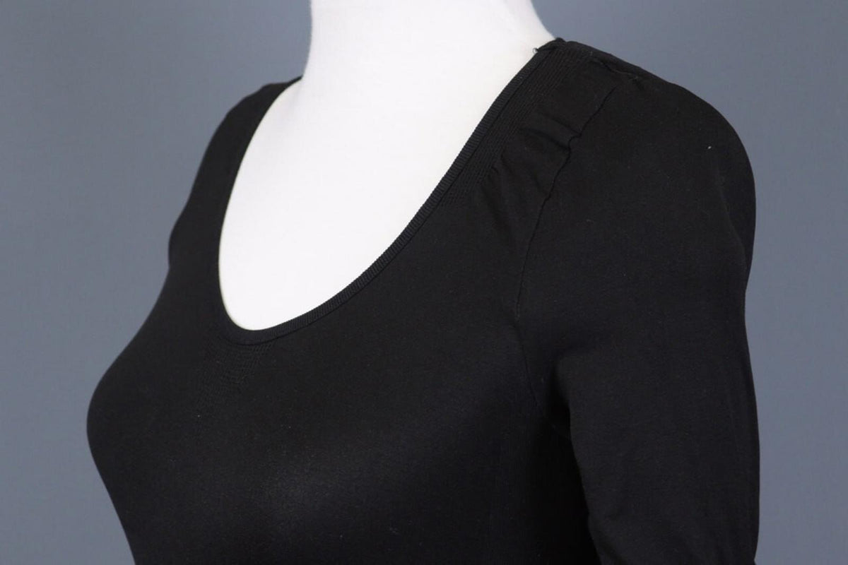 HIGH USE by CLAIRE CAMPBELL Black Bodycon 3/4 Sleeve Tunic Top – Size XS S