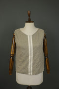 ANNETTE GORTZ Gray White Regular Fit Sleeveless V-Neck Pullover Tank Top – Size M