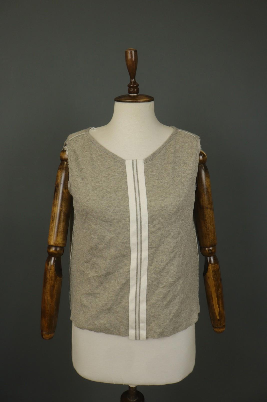 ANNETTE GORTZ Gray White Regular Fit Sleeveless V-Neck Pullover Tank Top – Size M