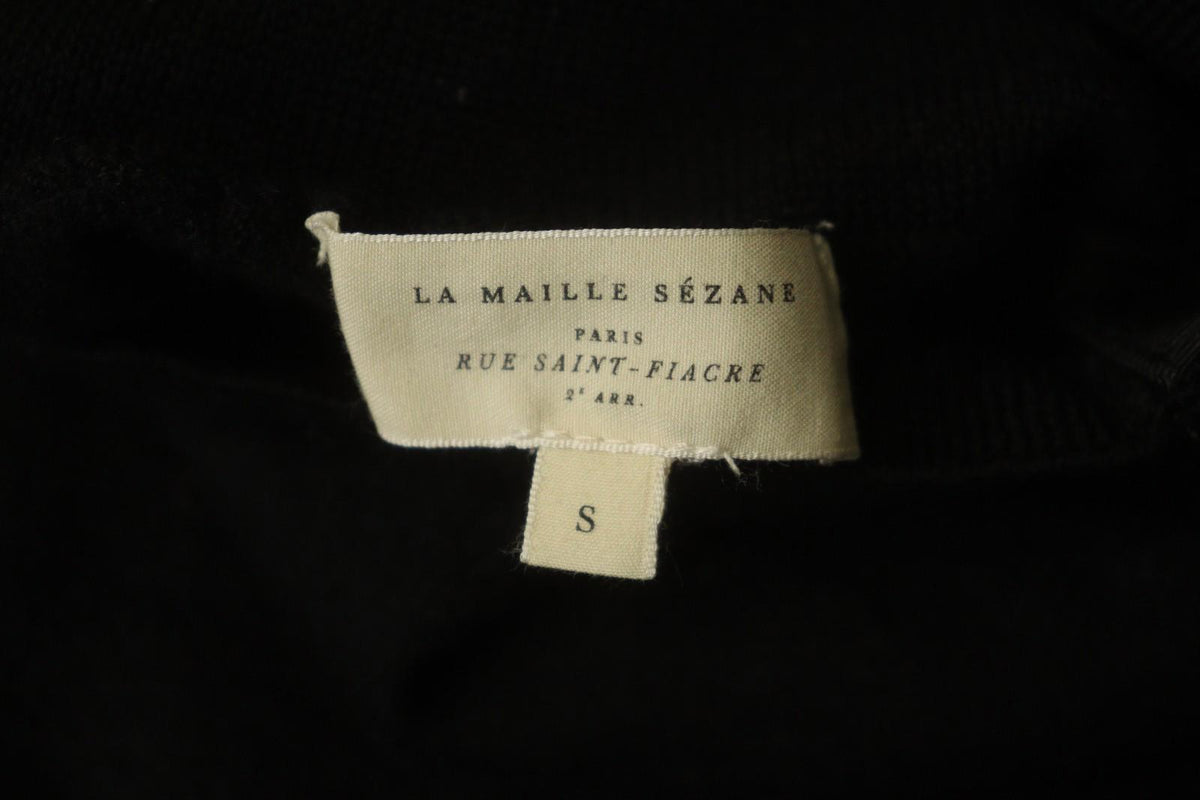 SEZANE Black Turtleneck Raglan Sleeve Button Detailed Pullover Sweater – Size S