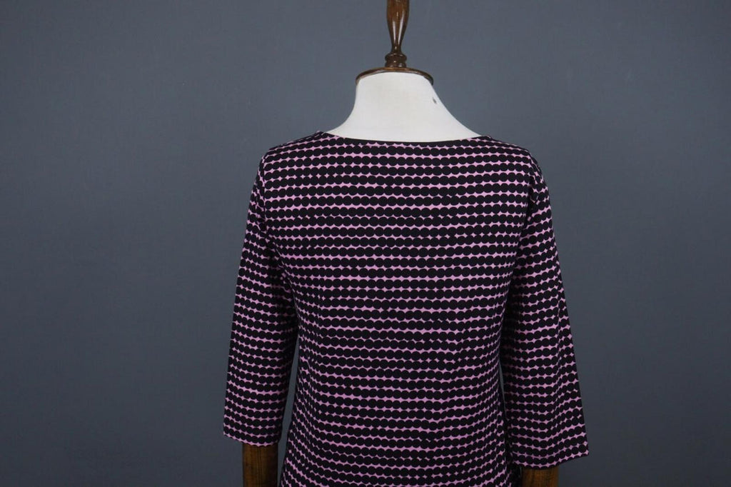 MARIMEKKO ADD PERETTA PIKKU RASYMATTO Purple Polka Dot Cotton Shift Dress Sz XS