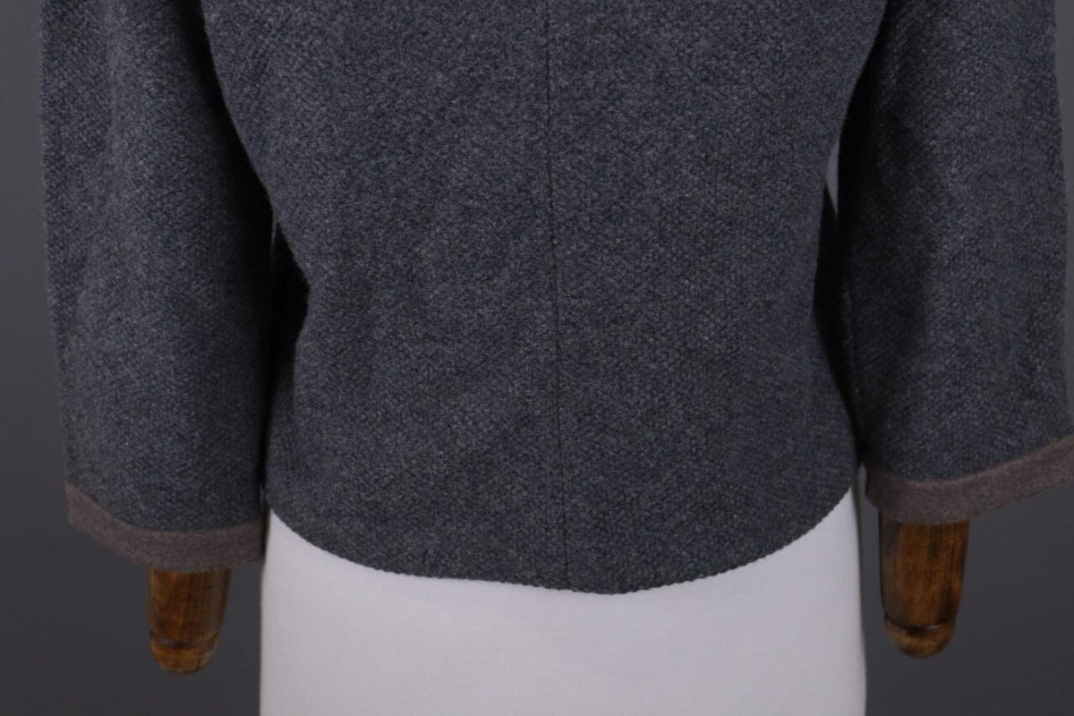 FABIANA FILIPPI Gray Wool Silk Cashmere Knit Button Dowm Blazer Jacket I 44 / M