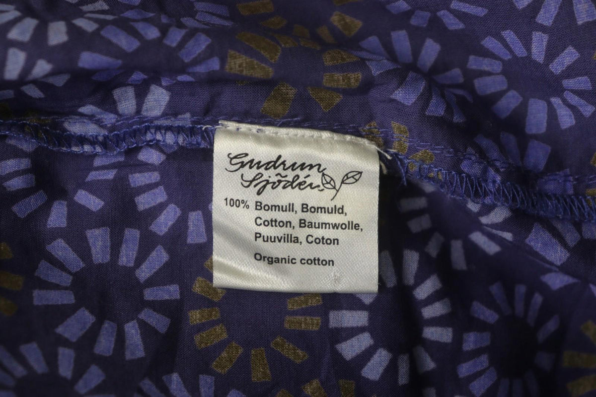 GUDRUN SJÖDEN Multi Flower Cotton Long Sleeve Button Front Tunic Shirt Top Sz S