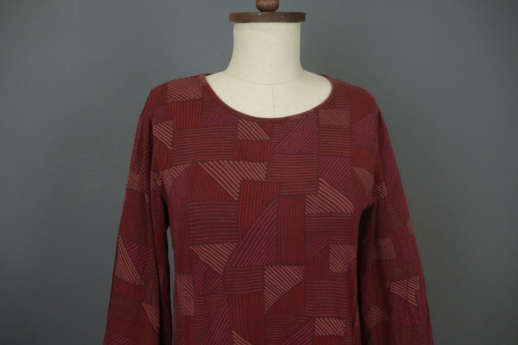 GUDRUN SJODEN Multicolor Geometric Lyocell Baloon Sleeve Shift Dress – Size M