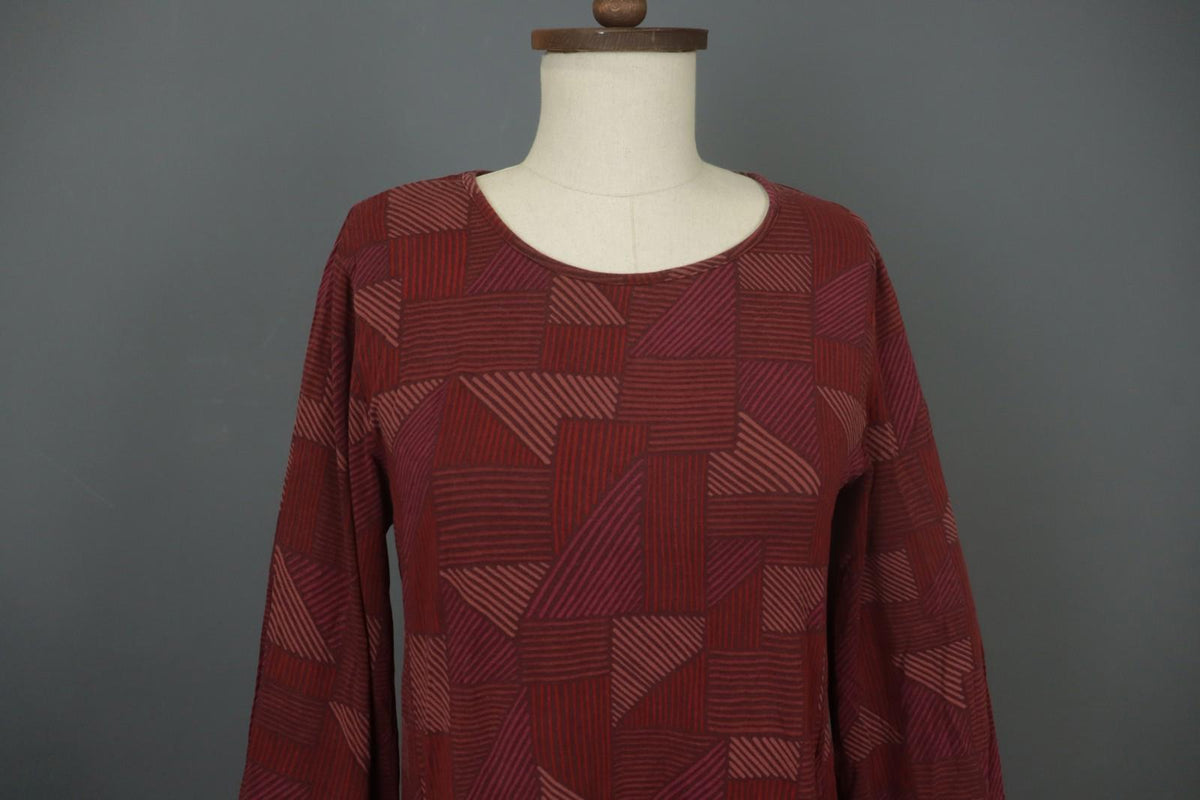 GUDRUN SJODEN Multicolor Geometric Lyocell Baloon Sleeve Shift Dress – Size M