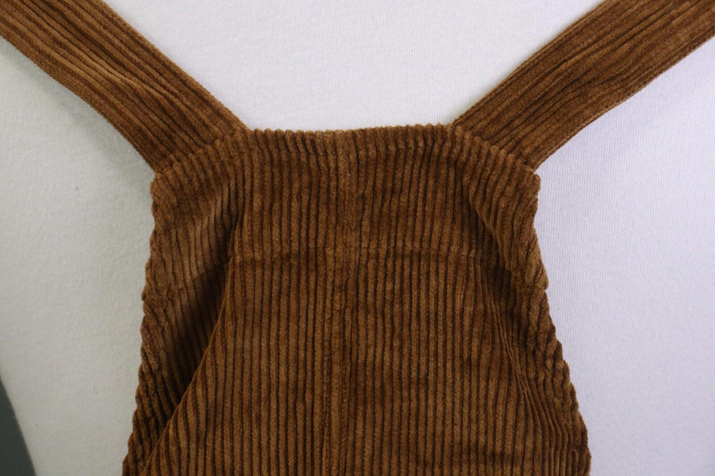 SEZANE Brown Sleeveless Pockets Corduroy Dungaree Dress – Size 38