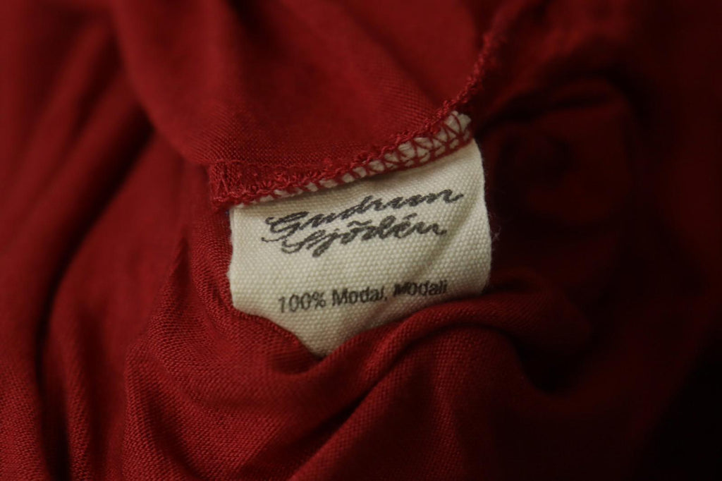 GUDRUN SJODEN Red 100% Modal Long Sleeve Crew Neck Pullover Blouse Top – Size L